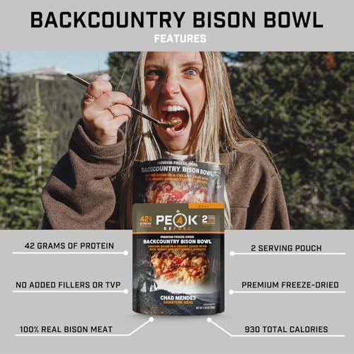 Peak Refuel Backcountry Bison Bowl | Chad Mendes Signature Meal | Premium Freeze-Dried Variety Meals | Hunting, Survival, ...