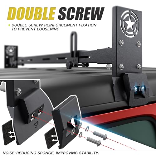 Heavy Duty Roof Rack Cross Bars Compatible with Jeep Wrangler JK JL Gladiator JT 2007-2024（2/4 Door Hard Top Cargo Bag Kay...