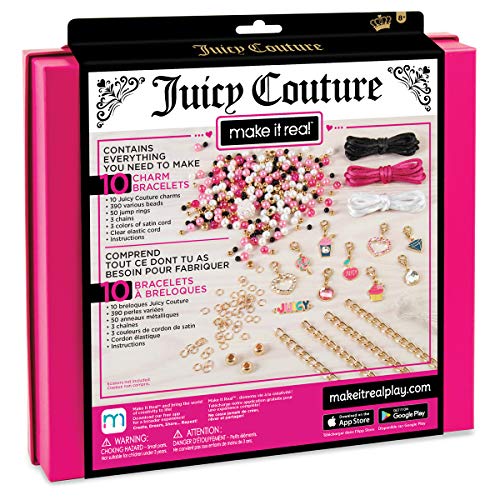 Make It Real - Juicy Couture Pink and Precious Bracelets - DIY Charm Bracelet Kit with Beads for Tween Jewelry Making - Je...