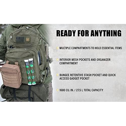 CONDOR Venture Pack - Tactical Backpack - Military, Survival, First Responders - Laptop Sleeve