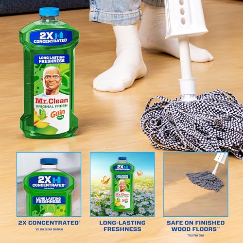 Mr. Clean All Purpose Cleaner, Floor Cleaner for Mopping Home, Bathroom, & Kitchen, Cleaning Liquid for Mop & Bucket, Clea...