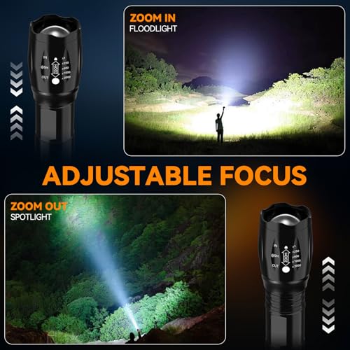BESTSUN LED Flashlight 2 Pack, Small Flashlights Powerful High Lumens 5 Modes, Waterproof Zoomable Mini Flash Light for Ho...