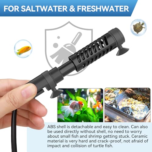 hygger Ceramic Submersible Aquarium Heater, New Explosion-Proof Fish Tank Water Heater with External Temp Controller Auto ...