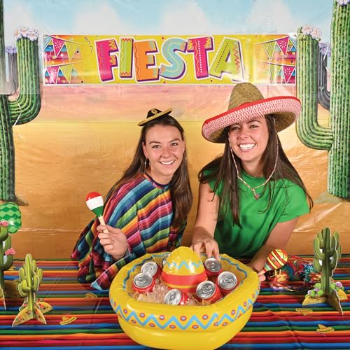 Beistle Fiesta Fun Party Maracas – 3 Sets, 6 Wooden Hand-Decorated Percussion Maraca Shakers for Cinco de Mayo, Mexican-Th...
