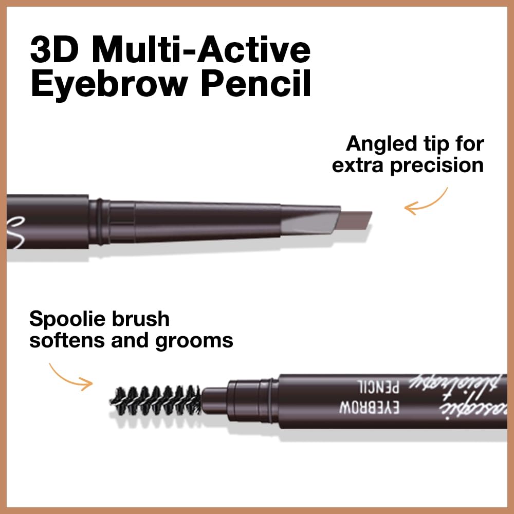 12 Pcs Ultimate Eyebrow Retractable Definer Pencils,Dual-Sided Natural Soft Textured Eyebrow Pencil, for Daily Look Eyebrow Make