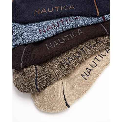 Nautica Mens Quarter Socks - 12 Pack Comfort Stretch Cushioned Moisture-Wicking Athletic Ankle Socks for Men (Sizes: 6-12.5)