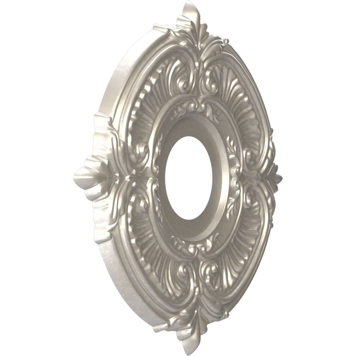 Ekena Millwork Cmp13Atbal Attica Thermoformed Pvc Ceiling Medallion (Fits Canopies Up To 5), 13Od X 3 1/2Id X 3/4P, Bright Coat