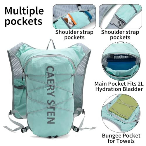 Carey STEN Lightweight Hydration Backpack, Outdoor Running Vest with 1.5L Water Bag, Suitable for Hiking, Cycling, and Bot...