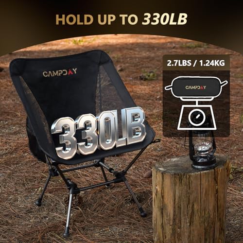 Campday Camping Chair Portable Hiking Ultralight Backpacking Small Lightweight Folding Chair for Outdoor Camp Hunting Beac...