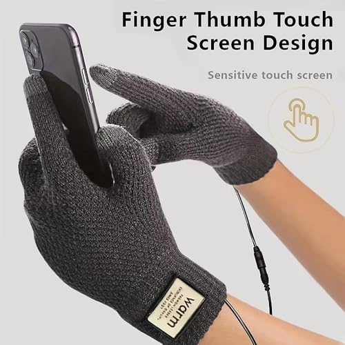 2pcs Heated Glove for Men Women, Heated Gloves Hand Warmers, Winter Warm Glove Liners for Riding Ski Hiking with USB Cable