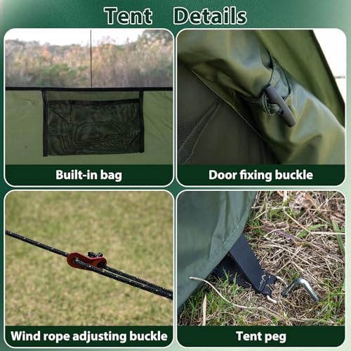 WaldZimmer Inflatable Camping Tent with Hand Pump Waterproof Outdoor Blow up Tent 2-8 Person Oxford 4 Season Glamping Air ...