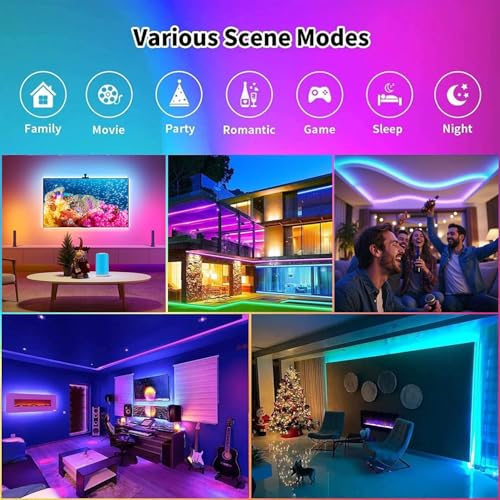 CHARKEE LED Lights for Bedroom 100 ft, Color Changing LED Strip Lights with 44-Key Remote, 24 Volt RGB SMD2835 Tape Lights...