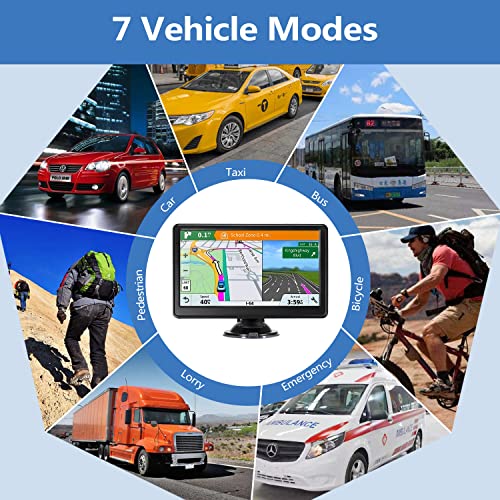 GPS Navigation for Car, 2025 Map 7 inch Touch Screen Car GPS 256-16GB, Voice Turn Direction Guidance, Support Speed and Re...