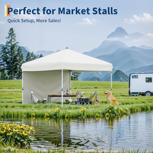 Garvee 10x10 Pop Up Canopy with One Button Push Setup - Heavy Duty Outdoor Canopy Tent with Portable Roller Bag - 3 Adjust...
