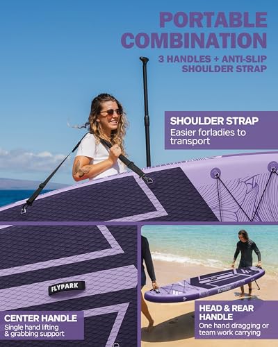 Flypark Standard&Family Bundles｜11'x34 & 11'x35 Inflatable Stand Up Paddle Boards, All Accessories+2, 116L Backpack, Shoul...