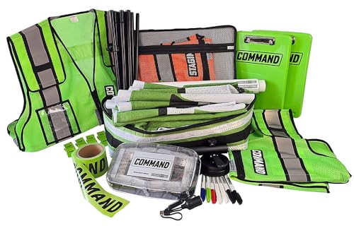 COMMAND GOBAG Incident Command Kit Rapid Deployment with Vests, Flag Banner, Strobe Light, Whiteboards & Accessories, Esse...