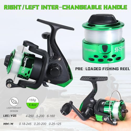 Sougayilang Ice Fishing Rod and Reel Set, Ice Fishing Includes Ice Jigs, Lures, and Essential Tackle,27" Medium/Light Powe...
