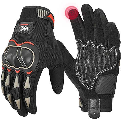 KEMIMOTO Motorcycle Gloves for Men, Touchscreen Cycling Gloves for Outdoor Sports On-Road Off-Road Mountain Motorcycle Mot...
