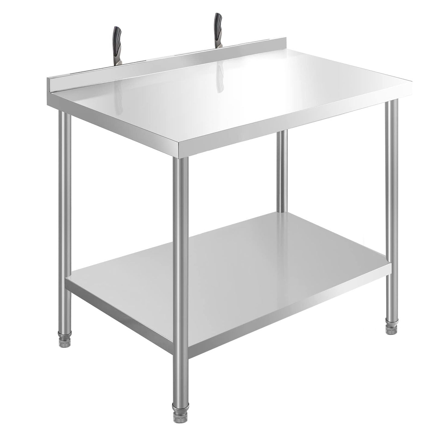HXCFYP Stainless Steel Table Stainless Steel Table for Prep & Work 36 x 24 Inches with Backsplash and Knife Block for Restaurant, Home and Hotel
