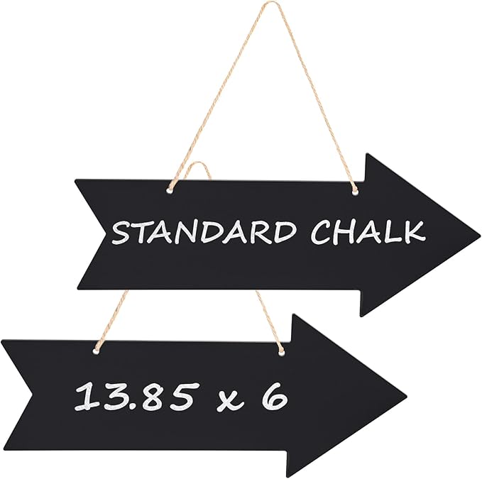 Kamehame Arrow Chalkboard Signs 13.85 x 6 Inches Acrylic Hanging Direction Signage with Jute String Chalkboard Tags DIY Pl...