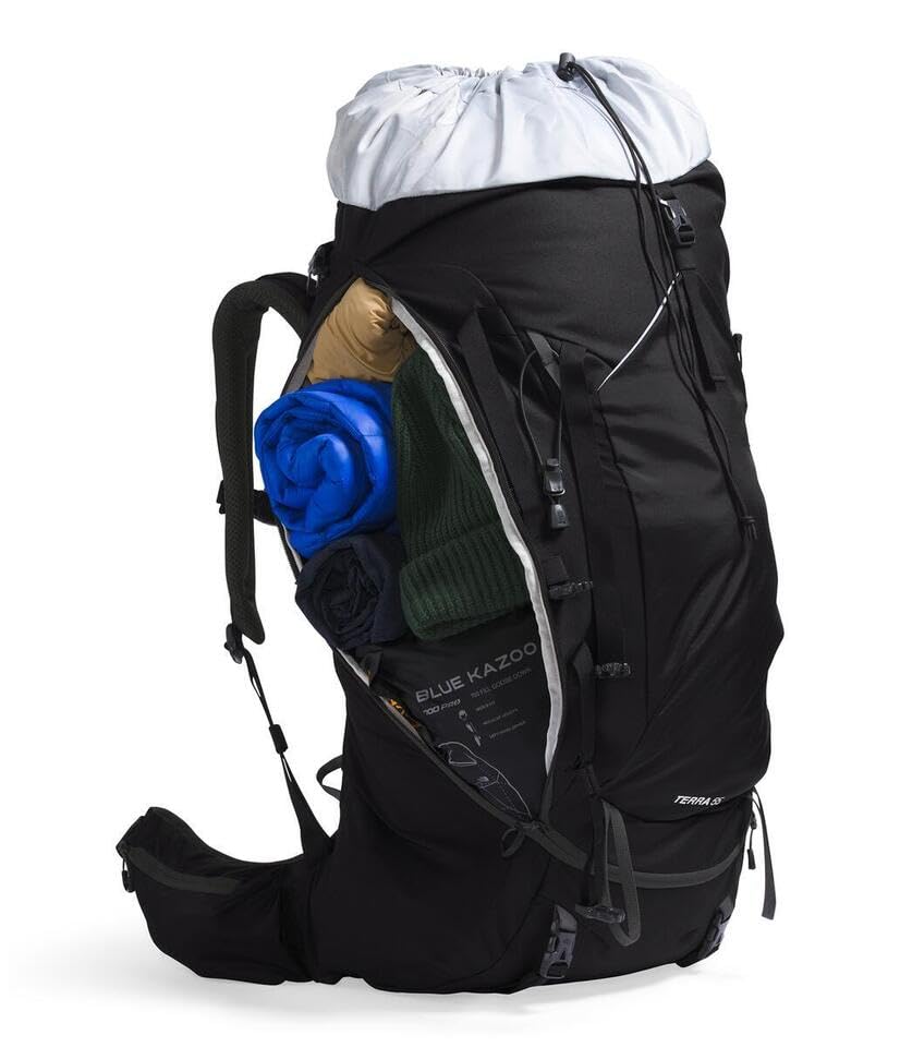 The North Face Terra 55 Backpack - Unisex Hiking Pack, Cinch-Top Opening with Zipper, Pole & Ice Axe Attachments, TNF Blac...