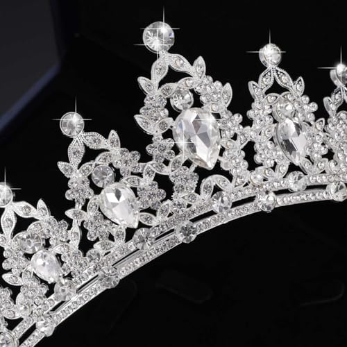 FIRCRE Crowns and Tiaras jewelry sets for Wedding princess birthday party Halloween Prom Pageant Jewelry for Women Crystal...