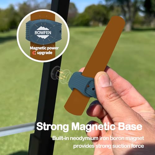 Magnetic Golf Cart Accessories - Adjustable Silicone Stand Clip Holder with Built-in Magnet, Holds 45-70 Rings, Perfect fo...