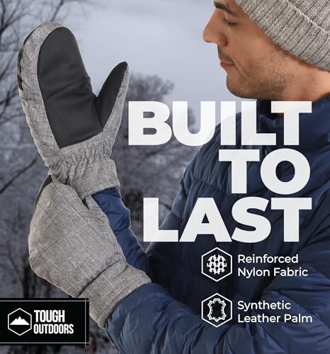 Tough Outdoors Winter Ski Mittens for Women & Men - Waterproof Insulated Snowboard Gloves - Snowboarding Snow Glove Mitten