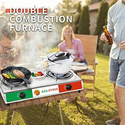 Green Bear USA - Vivi-create Outdoor Stove, Camp Stove, Quemador,Stainless Steel Stove, Double Burner Stove. Table propane...