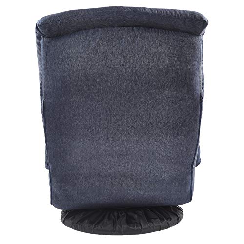 Amazon Basics Swivel Foam Lounge Chair with Headrest, Floor-Compatible, Adjustable, Gaming, 26.3D x 23.5W x 13.7H in, Deni...