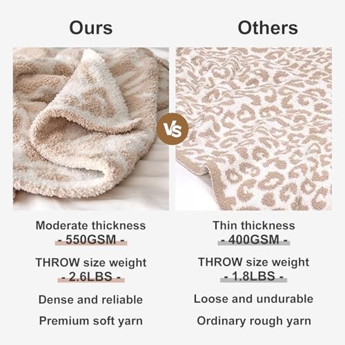 MH MYLUNE HOME Ultra Soft Leopard Throw Blanket (50x60 inches) Microfiber Blankets Plush Warm Reversible Cheetah Blanket L...
