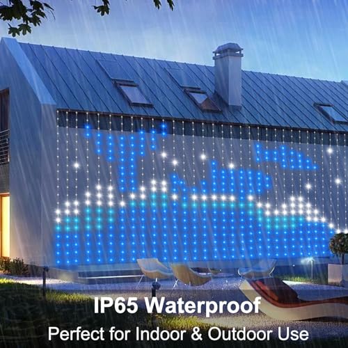 CCILAND Smart 800LED Curtain Lights 20Ft x 10Ft with App Programmable, Color Changing Dynamic Curtain String Lights Music ...