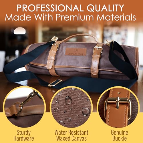 Professional Bartender Kit Travel Bag with Cocktail Shaker Set | Portable Bartending Mixology Bar Set with 18/28 oz Boston...