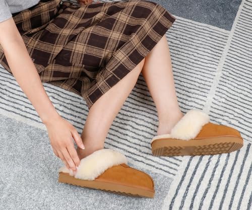JOY IN LOVE Fuzzy Slippers for Women Memory Foam Flat Outdoor Indoor Faux Fur Cozy Slippers