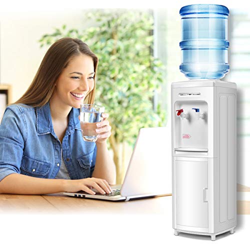 SAFEPLUS Top Loading Water Cooler Dispenser, Hot & Cold Freestanding Water Cooler Holds 5 Gallon Bottles Perfect for Home ...
