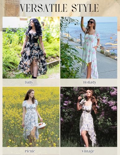 Scarlet Darkness Corset Dresses for Women Summer 2026 Floral Wedding Guest Chiffon Sundress