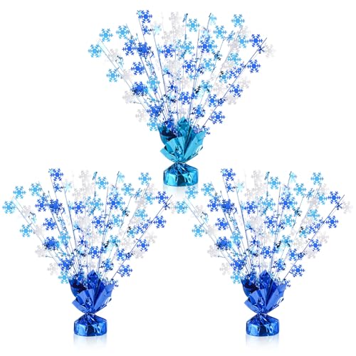 Ceenna 3 Pcs Winter Wonderland Decoration Snowflake Table Decorations Winter Metallic Gleam Foil Spray Centerpieces Christ...