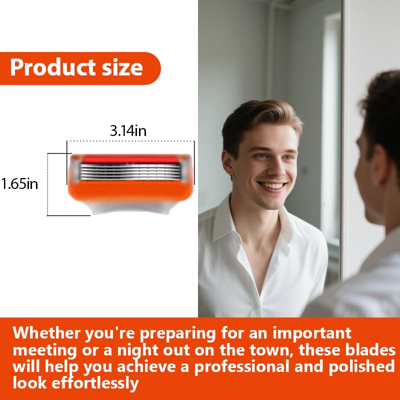 36 Replacement Blades Compatible with GL-Fusion 5 Style Razors (orange), Wet Razors Men's Blades Value Packs