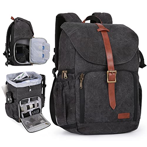 BAGSMART Camera Backpack, DSLR SLR Waterproof Camera Bag, Anti-Theft Photography Backpack with 15 Inch Laptop Compartment,...