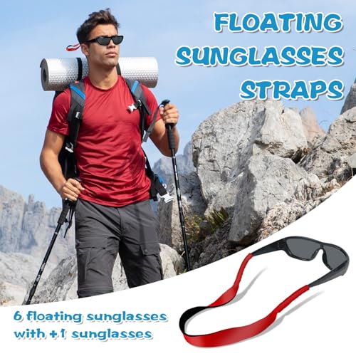 6 Pack Neoprene Glasses Straps Floating Sunglasses Eyeglass Strap Anti Slip Sports Safety Eyewear Retainer Holder for Adul...