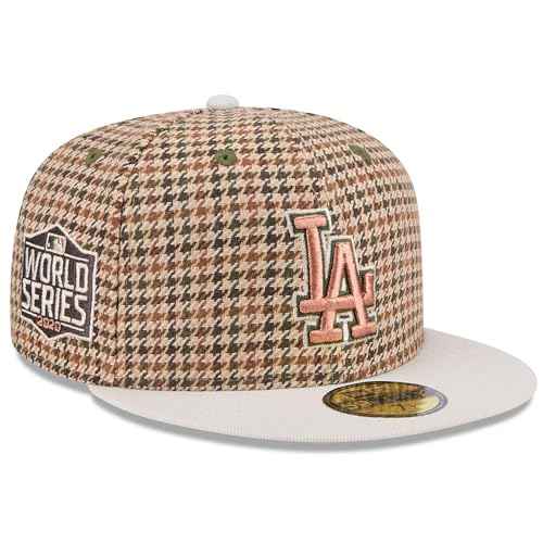 New Era LA Los Angeles Dodgers 59FIFTY 2020 World Series Champions Houndstooth Plaid Retro Fitted Cap, Hat
