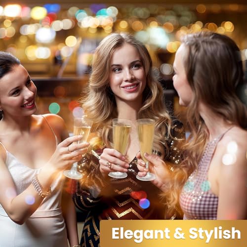 Soelomu 40 Pack Plastic Champagne Flutes, 5.5 OZ Disposable Wine Glasses Clear Mimosa Champagne Flutes for Party, Wedding,...