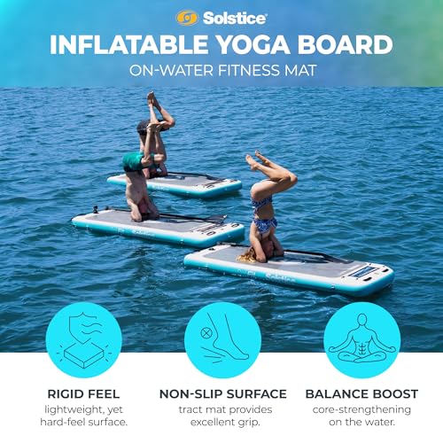 SOLSTICE Sol Fit Inflatable Stand-Up Paddleboard & Aquatic Fitness Mat with 7'10" Non-Slip Traction Pad - Floating Exercis...