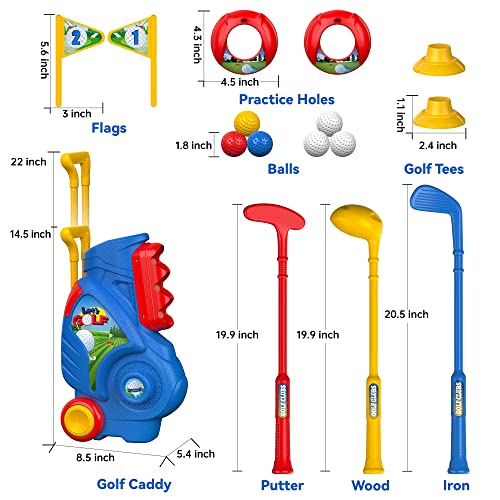 Liberry Toddler Golf Set, Upgraded Kids Golf Cart with Unique Shoulder Strap Design, Indoor Outdoor Sports Toys Gifts for ...