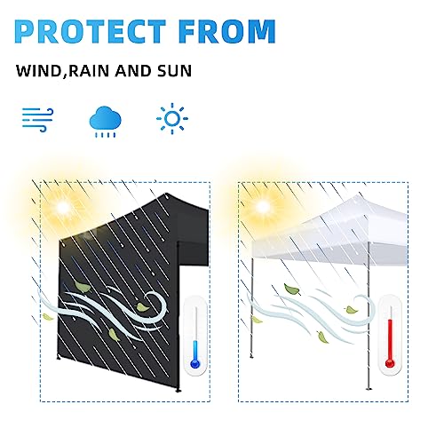 Joramoy Canopy Tent Sidewalls for 10×10 Pop Up Canopy, 3 Pack Instant Canopy Sunwall, Waterproof and UV Protection Canopy ...