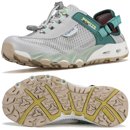 HUMTTO Women's Amphibious Water Shoes - Closed Toe Hiking Sandals Summer Outdoor Water Sandal Non-Slip River Shoes Quick D...