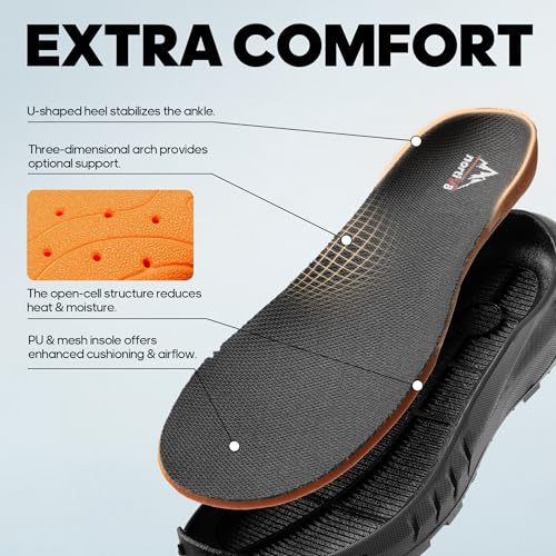 NORTIV 8 Men's Tactical Hiking Lightweight Cushion Sole for Work All Day Side Zipper Motorcycle Combat Military Boot Arch ...