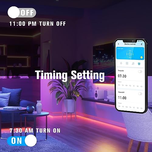 DAYBETTER LED Strip Lights 130ft Lights Strip for Bedroom, Desk, Indoor Room Bedroom Brithday Gifts RGB Decor with Remote ...