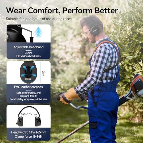 Retevis ANC Noise Cancelling 2 Way Radio Headset, Overhead, for RT22 RT21 H-777 RT68 RA79, Compatible with Baofeng UV-5R 5RM BF-F8HP, Waklie Talkie Headset with Mic for Racing Agriculture(1 Pack)