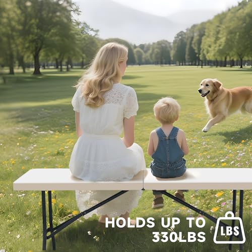 Ortus Collective Folding Table 6 Foot - Heavy Duty 330LBS Capacity, Sturdy & Foldable Design with Safety Lock - Portable T...